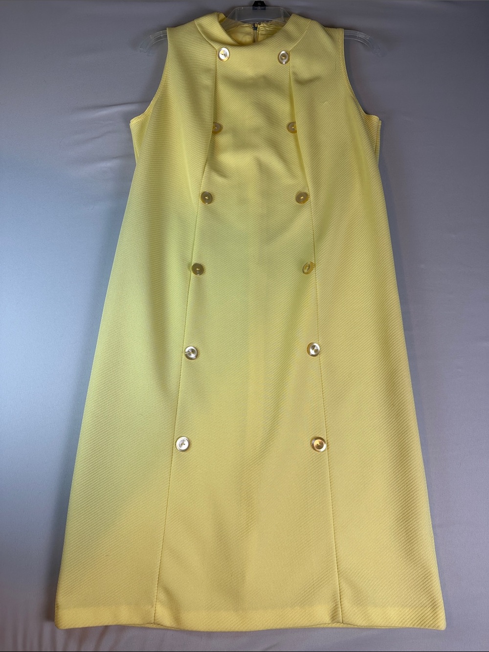 Sleeveless Double-Breasted Lemon Shift Dress XL